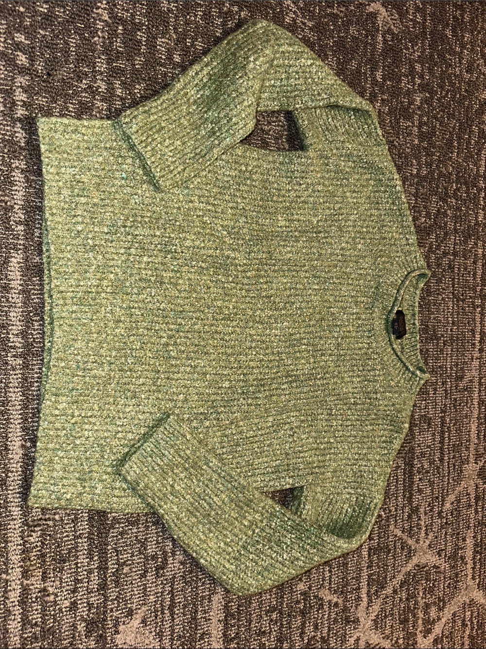 RACHEL Rachel Roy Light Green Ribbed Crewneck Sweater